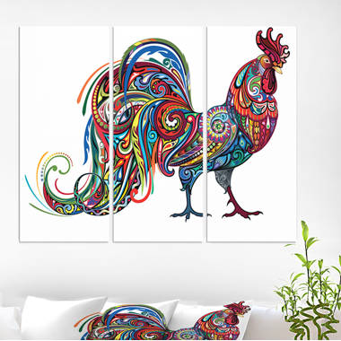 Key West Watercolor, Rooster Print, Cat Print, Tropical Wall Art, Chicken  Painting, Mile Marker 0, Bicycle Print, Colorful Print, Canvas 