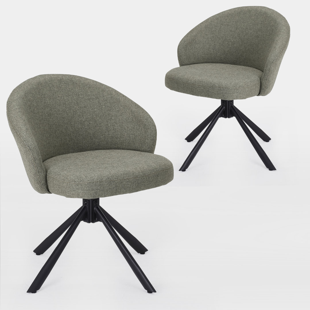 Margeret Swivel Upholstered Dining Chair (Set of 2) Corrigan Studio® Upholstery 