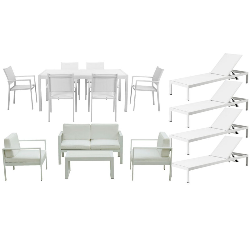 Aynura 15 Piece Complete Patio Set with Cushions