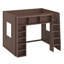 Lit mezzanine en bois avec armoires de rangement et tablettes-637011416