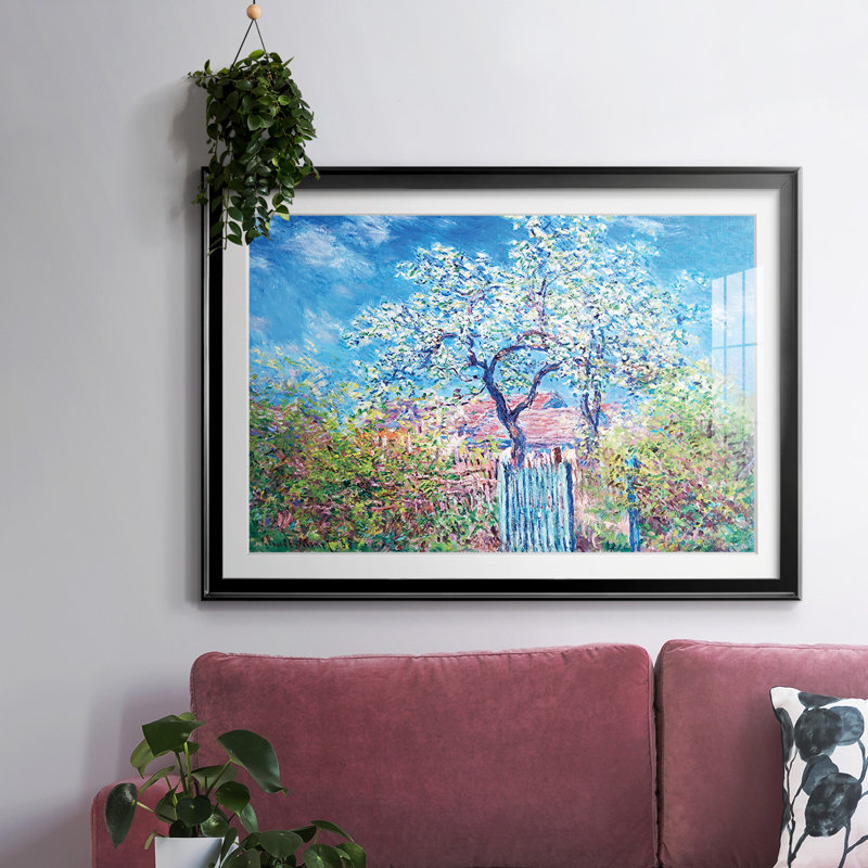 Floraison du poirier, 1885, reproduction d'art sur papier, Noir, H 19 po x l 27 po x P 1,5 po
