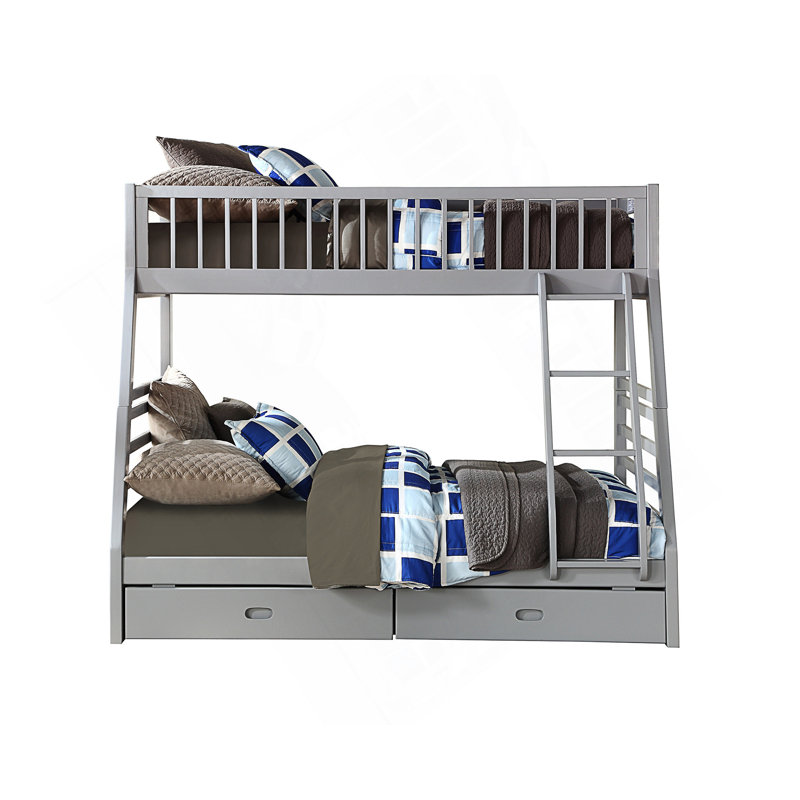 Lit superposé double avec rangement, Gris