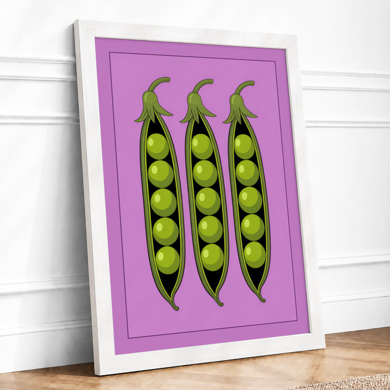 Three Pea Pods Botanical - Print, A4 - 29.7 x 21.0 cm, White