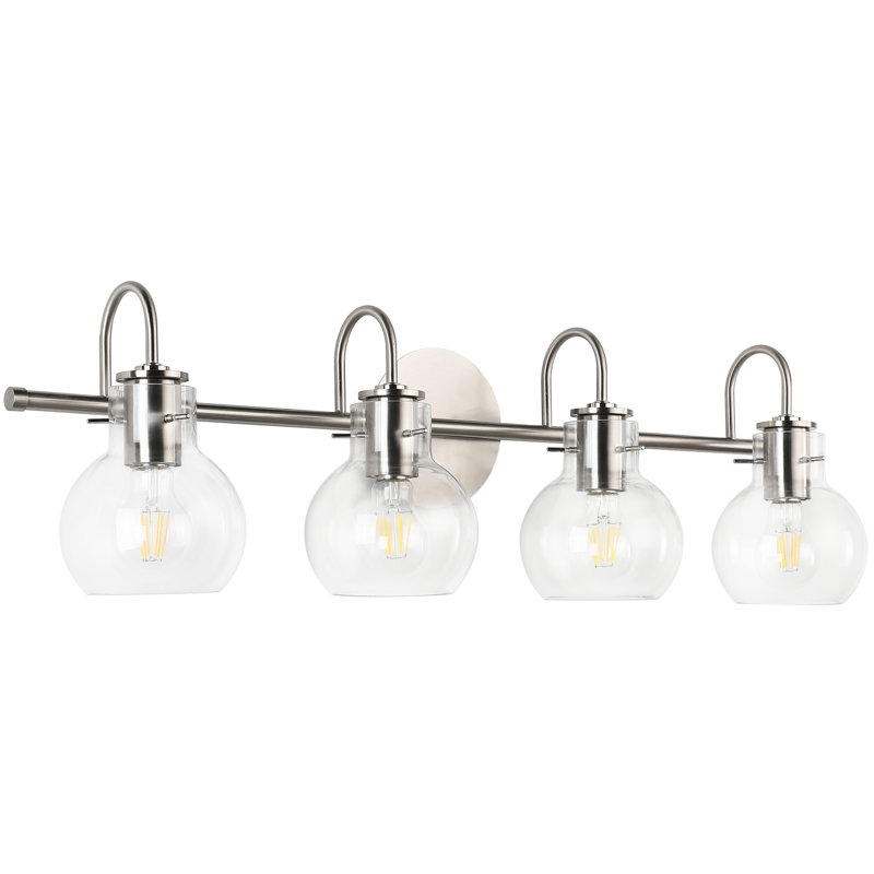 SOLFART Wall Lighting Bath Vanity Light Wall Bathroom Light Fixtures (4 Lights-Exclud, Brushed Nickel