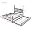 Grand lit plateforme avec lit gigogne simple TG, tiroirs de rangement et tête de lit à broche-635672135