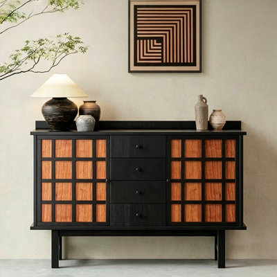 Nouvelle armoire de rangement en bois massif de style chinois pour salon contre l'armoire murale