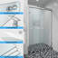 Porte de douche coulissante double en verre trempé l 48 po x H 76 po-92618913