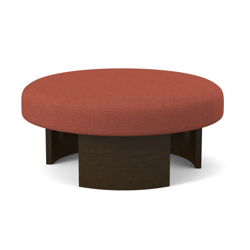 Eclipse Round Ottoman, American Walnut, Libby Linen