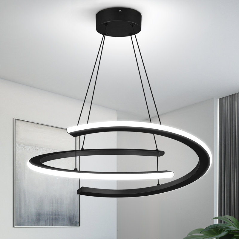 20.4in Dimmable Chandeliers Modern LED Chandelier 6000K Height Adjustable LED Pendant Light for Dining Room Kitchen Island Bedroom Living Room Foyer Stairway