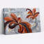 Tableau sur toile à motifs floraux abstraits orange brûlé et noirs-1445946054