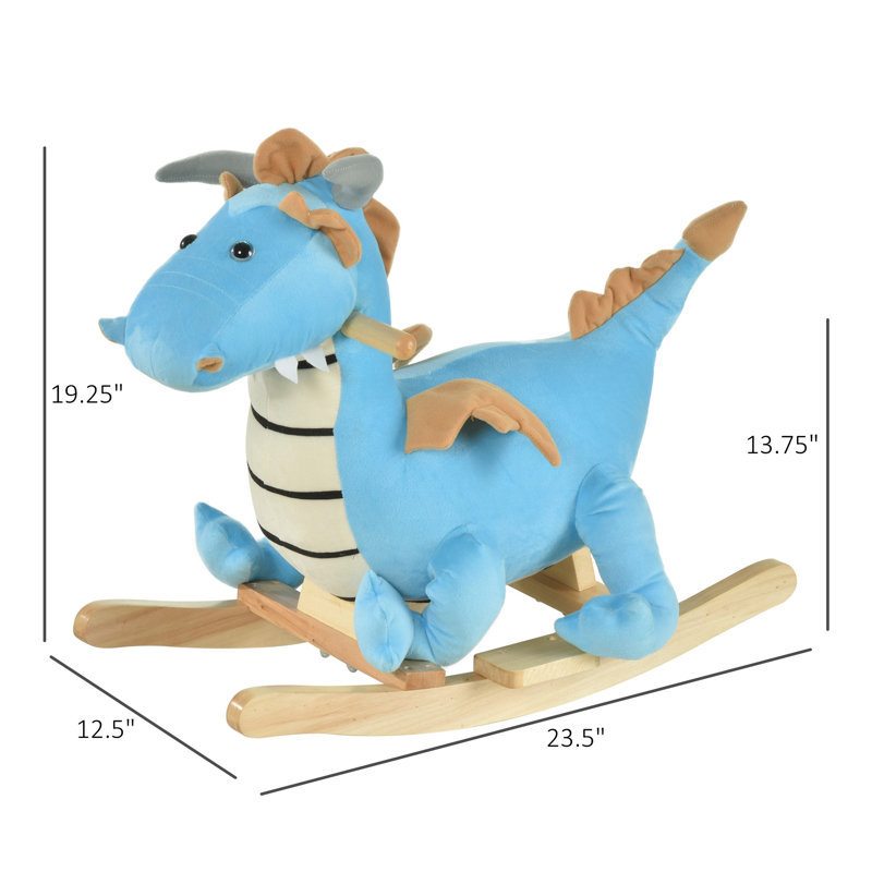 Chaise berçante Dinosaur avec effets sonores et housse en peluche bleue