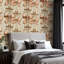 Papier peint peler et coller en PVC, revêtement mural auto-adhésif amovible avec ruban délicat, impression de style antique gravé sur tissu, imperméable pour la décoration intérieure - rouleau