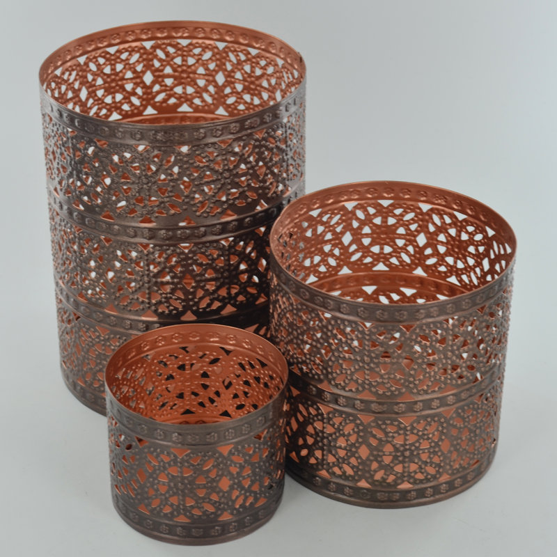 3 Piece Metal Tabletop Votive Holder Set
