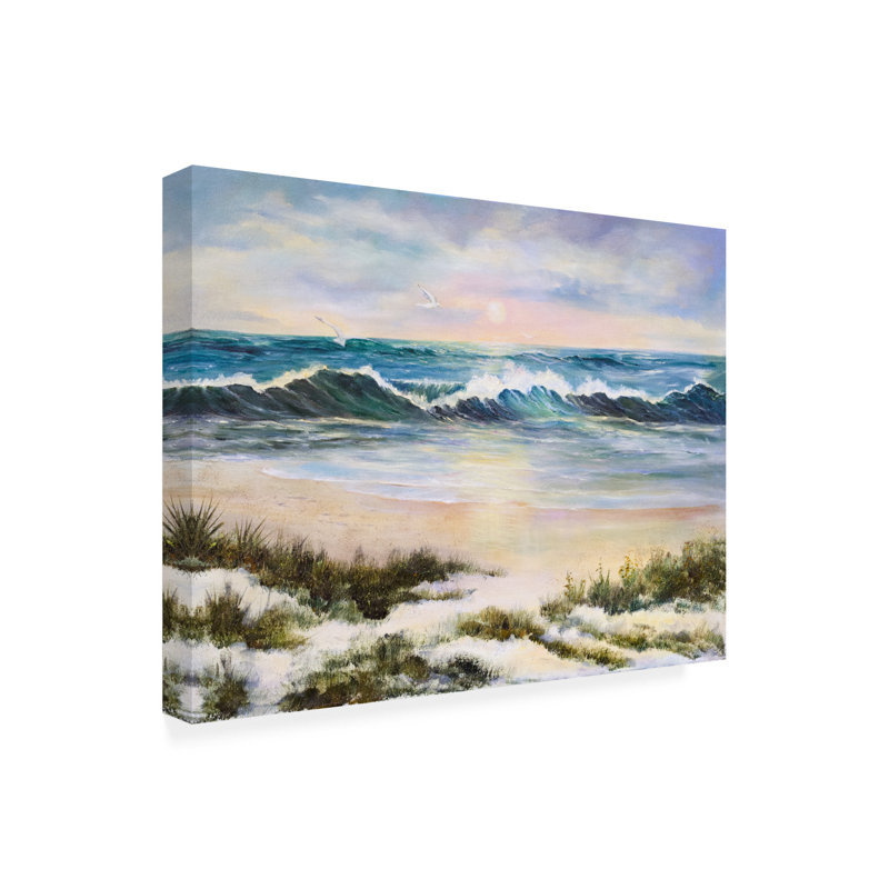 Art sur toile, vagues de l'océan, H 14 po x l 19 po