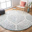 Tapis ivoire / bleu en laine touffeté à la main Ikat-1641517499