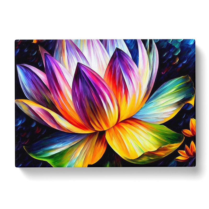 Painted Lotus Flower Vol.2 Abstract - Wrapped Canvas, 35cm H x 50cm W x 3cm D