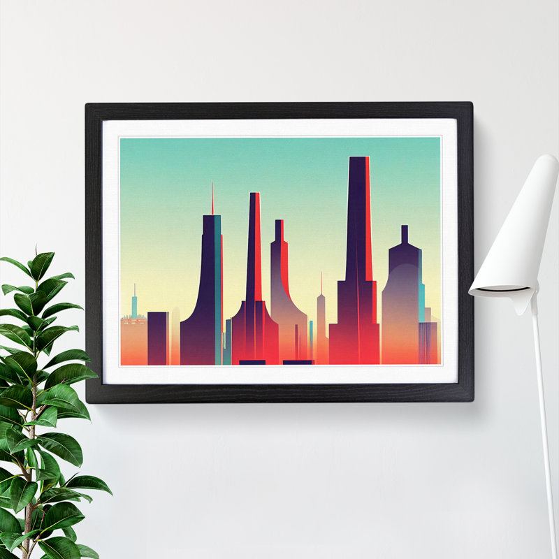 City Skyline Vol.1 - Framed Print, Black Framed, 46cm H x 64cm W x 2cm D