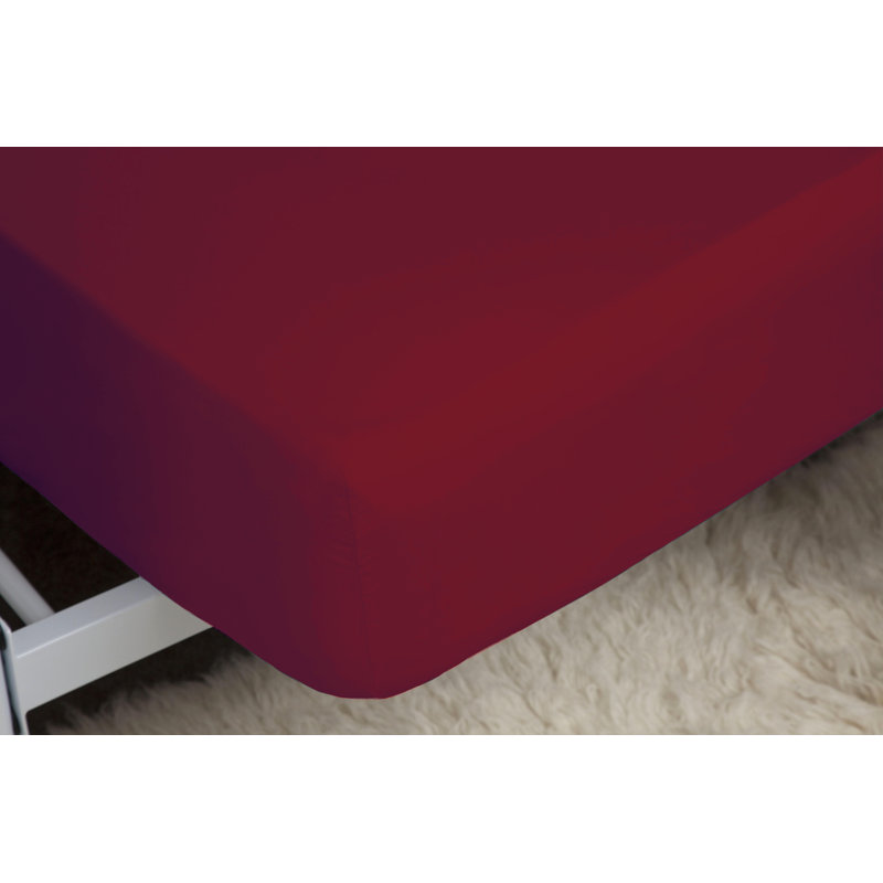 200 TC 50/50 Percale Polycotton Percale Fitted Sheet, Super King (6'), Red
