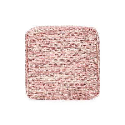 Pouf carré Enigma and Cotton - rouge / blanc, ou apaisant, 16 po x 16 po x 16 po, capacité de poids de 200 lb, décoratif, nettoyer les taches, rempli d'énigmes rouges et blanches, silencieux, 16 x 16 x 16, limite, décoratif