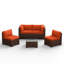 Ensemble de conversation modulaire en rotin pour 4 personnes avec coussins-570393815-562157634
