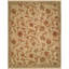 Wool Floral Area Rug in Beige-554476090