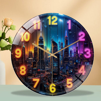 Horloge murale néon