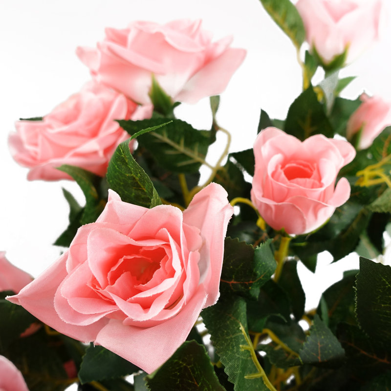 Plastic, Silk Rose Arrangement in Pot