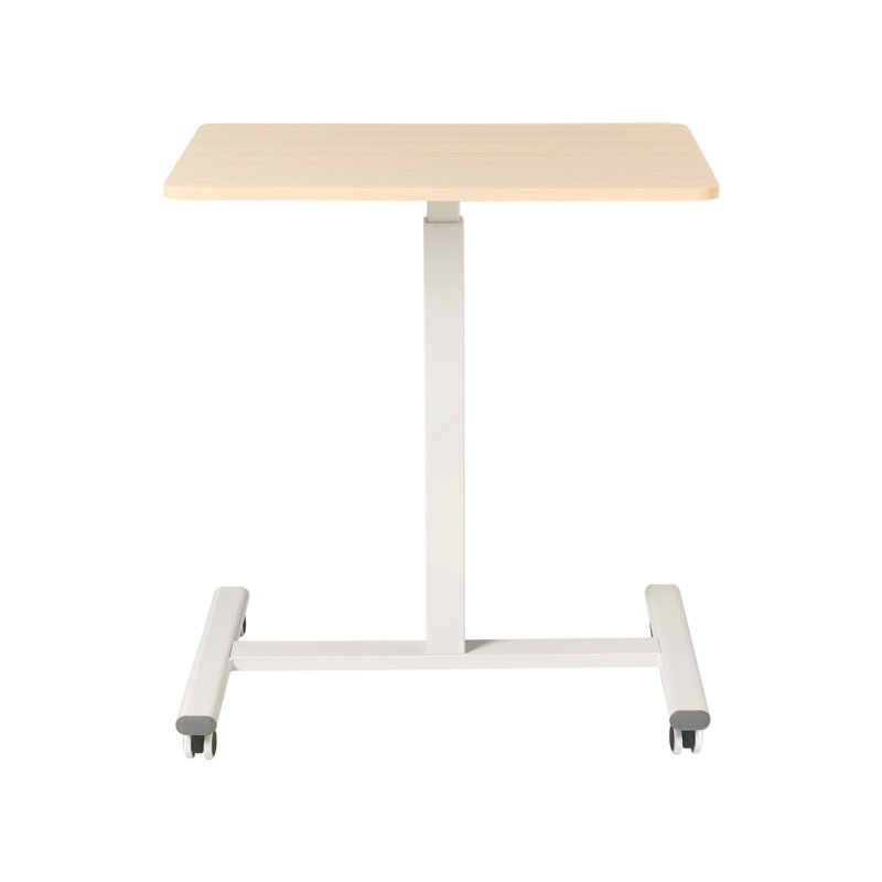 Adjustable Metal Base Standing Desk, Brown/White