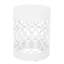Large Iron Outdoor Side Table, White Finish, Modern Cut Design Metal Table - Large, White, With Feature-1761164953