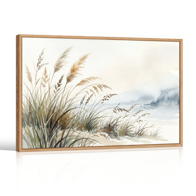Grass Landscape Canvas Wall Art Oil Painting Print Set Of 1