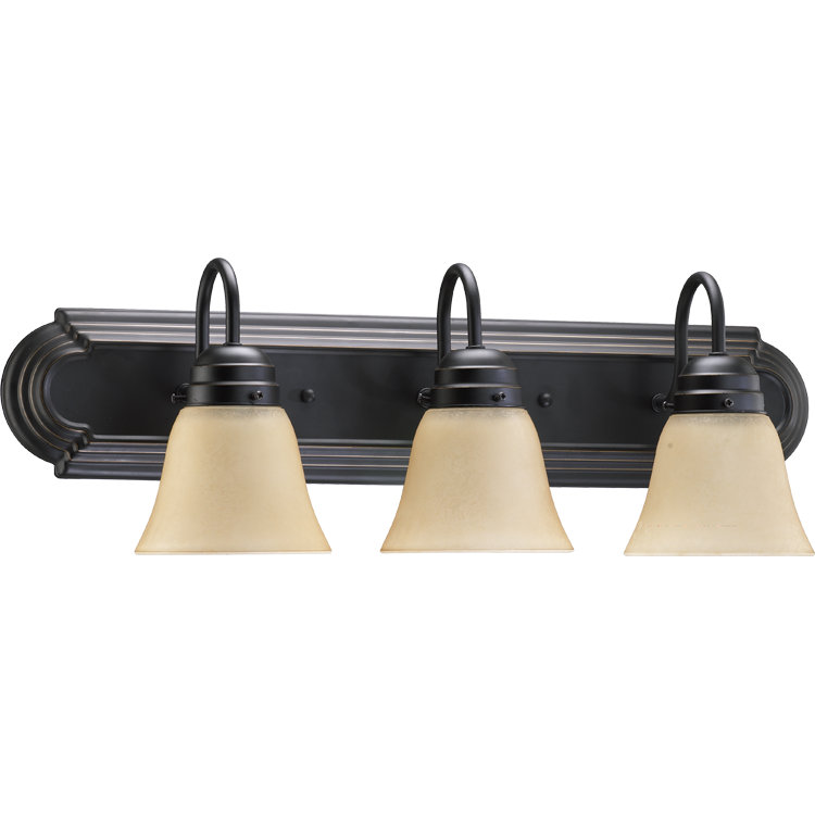 Wolfenbarger 3 - Light Vanity, Old World, 100 Watt, White Faux Alabaster Glass