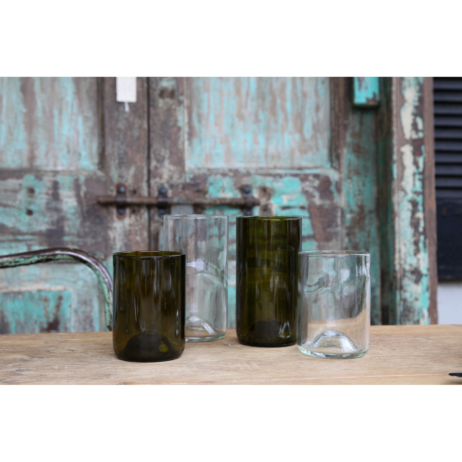 Tompson Drinking Glass (Set of 6), Olive Green, 16 oz