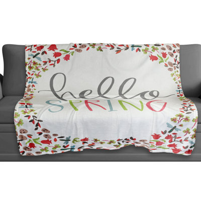 Hello Spring Hand Woven Throw Blanket