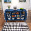 Buffet de rangement en panneau de fibres à densité moyenne avec 4 portes, buffet multifonctionnel avec tablette ouverte et 2 tablettes réglables, armoire moderne avec crochets doubles, bleu marine-251408470