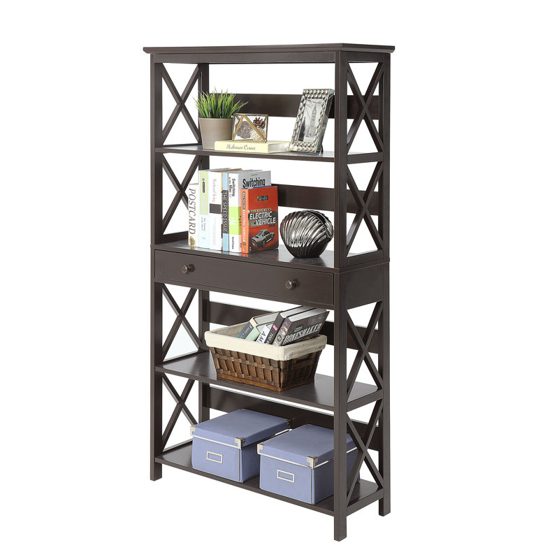 Bibliothèque de rangement avec tiroir Oakden, Espresso