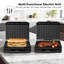 Barbecue électrique à 2 portions et presse à panini, revêtement antiadhésif robuste, bac de récupération de graisse, noir