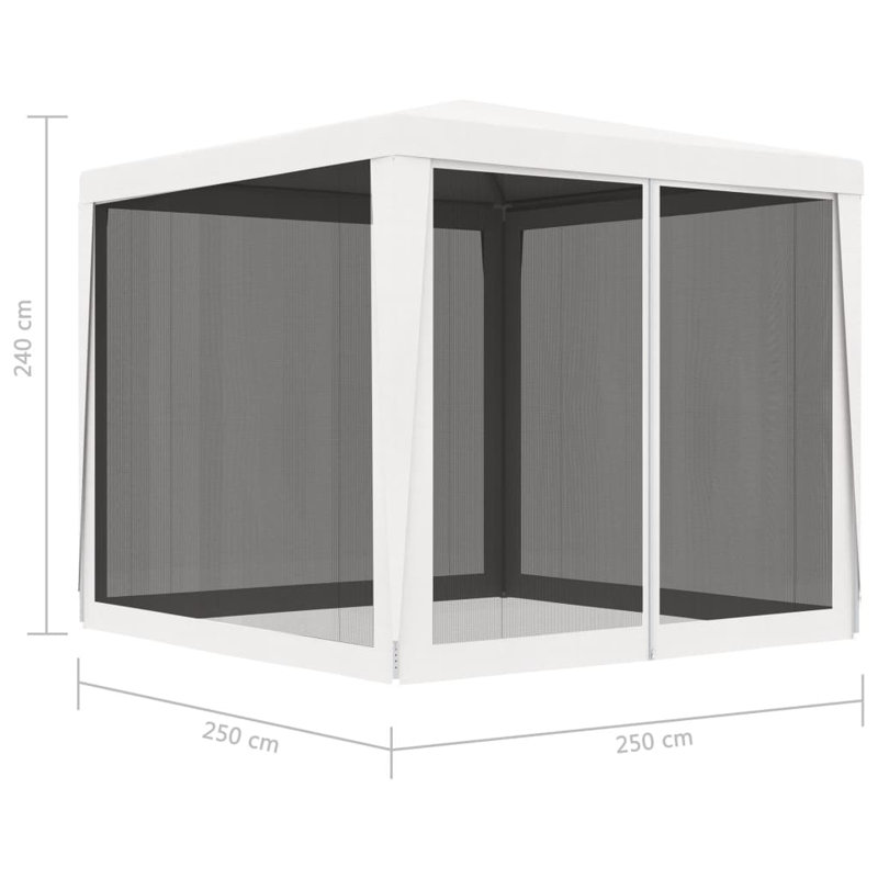 White 98.4'' x 98.4'' Outdoor Party Tent with Mesh Sidewalls