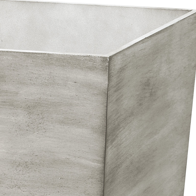 Distressed Gray Wood Angled Wastebasket