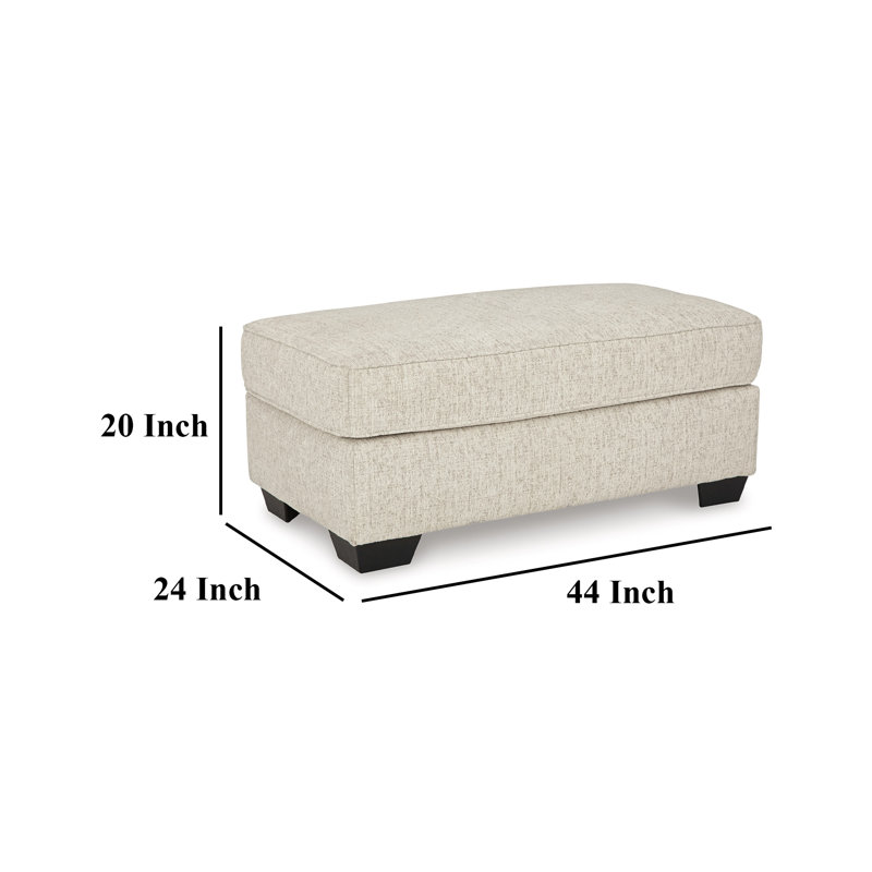 Repose-pieds Burgess, polyester ivoire, coussins moelleux, rectangulaire de 44 po