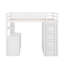 Lit mezzanine simple avec bureau, tiroirs et garde-robe-783557267