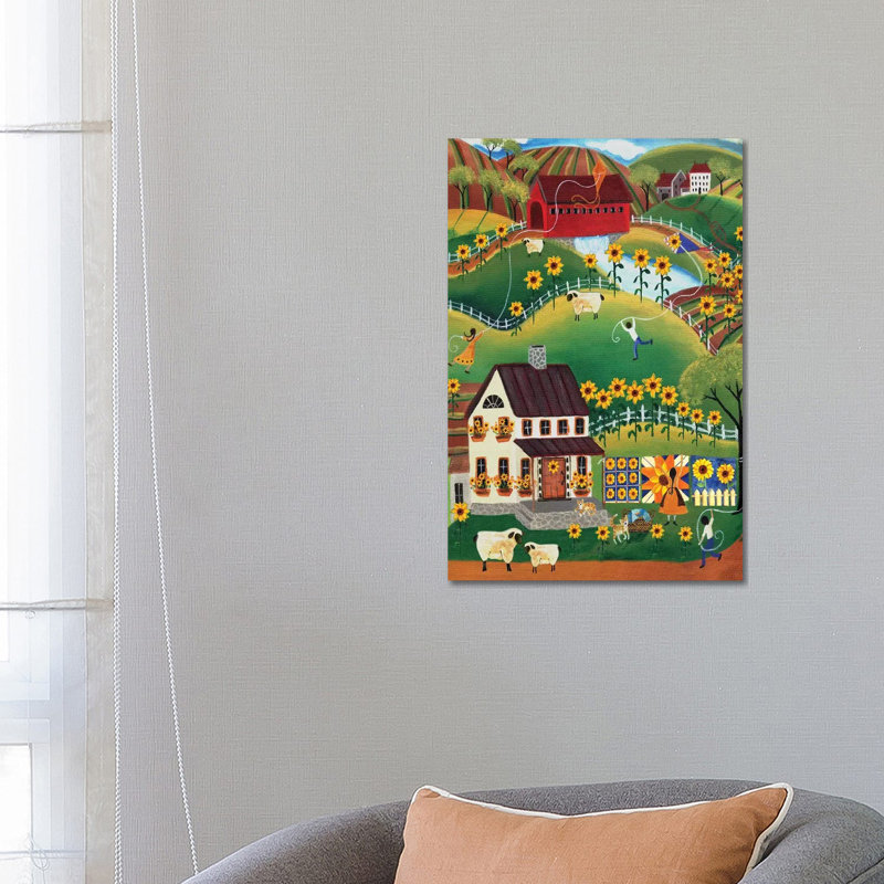 Reproduction d'art graphique sur toile primitive, "Cherry Bartley" par Cheryl Bartley, H 18 po x l 12 po x 1,5 po