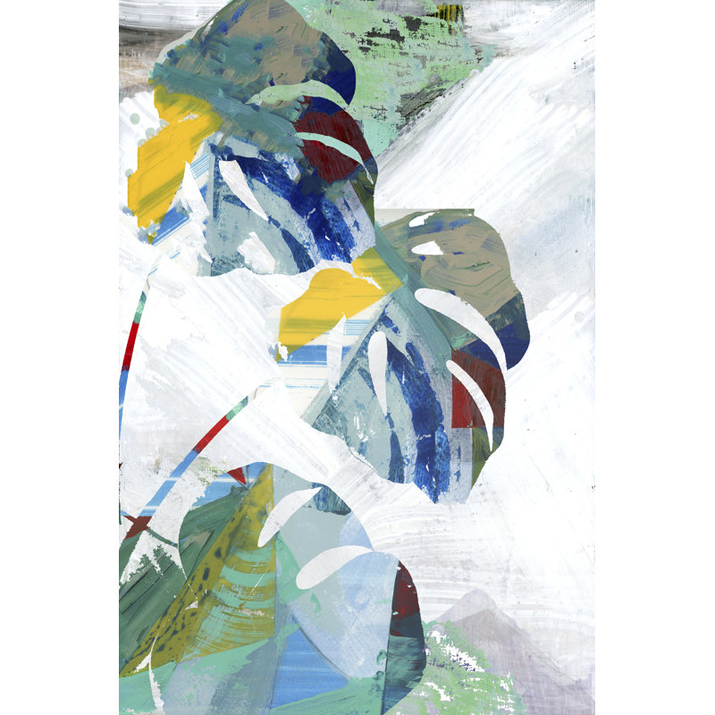 Monstera X by Cartissi - Painting Print, 76 cm H x 51 cm W, Black Floater Framed