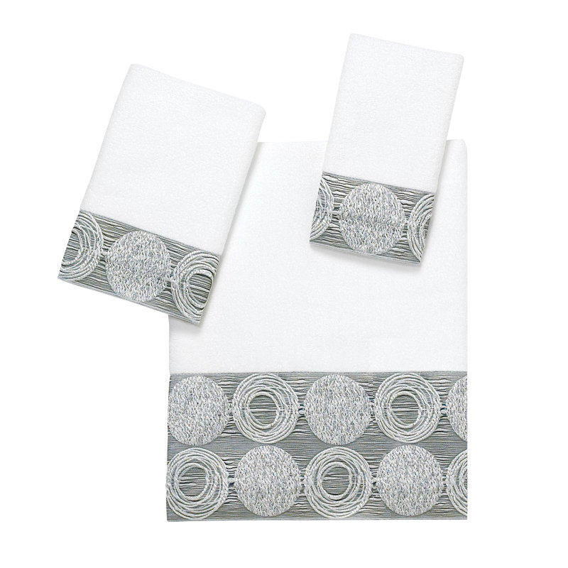 Serviette de bain dorée 100% coton, blanc