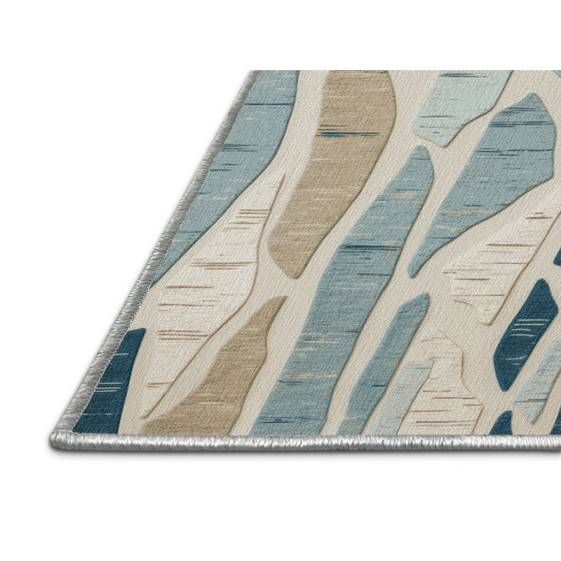  Washable Coastal Fragments Coastal Area Rug, Tapis de couloir 2 pi x 4 pi