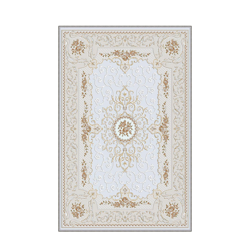 Stylish Woven Carpet, 5.2 x 7.5 Feet | 100% Polyester, 0.3 in Pile Height, Antibacterial, Non-Slip PVC Dot Underside | Machine Washable, 3D Digital Print | Perfect for Living Room, Bedroom & Home Décor