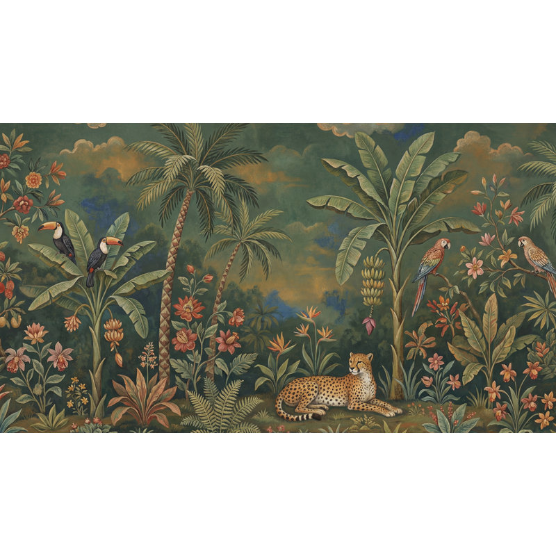 Papier peint Jungle, 100 po x 96 po, Non-Woven Nonpasted