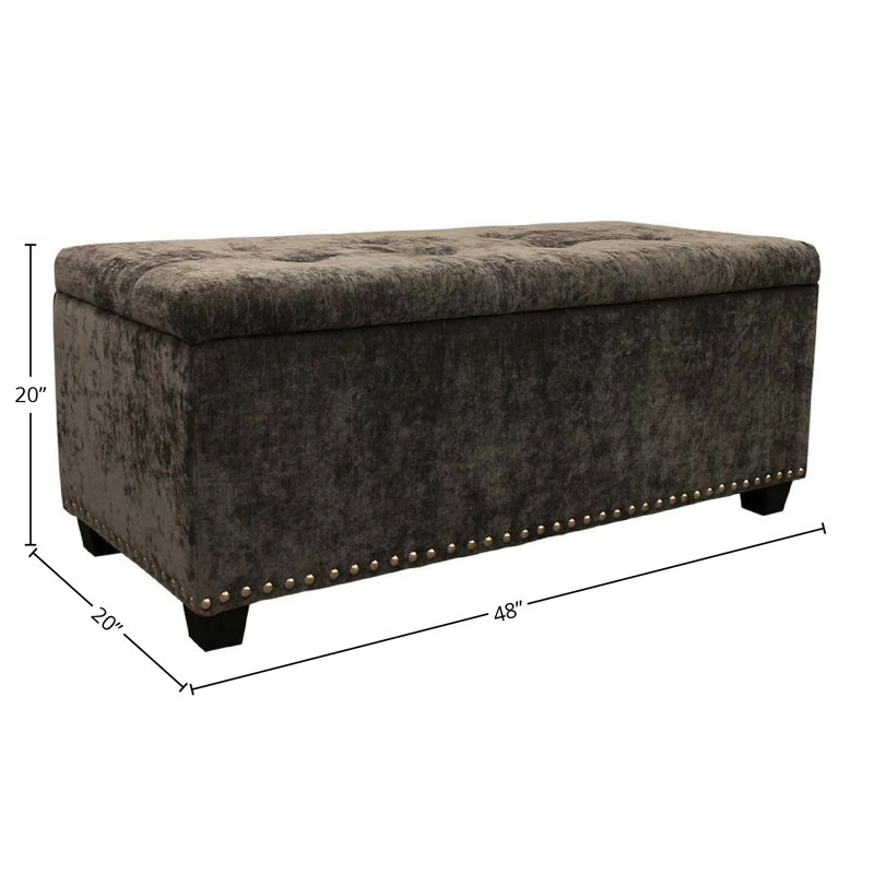 Banc de rangement à plateau rabattable Bachand, Brun