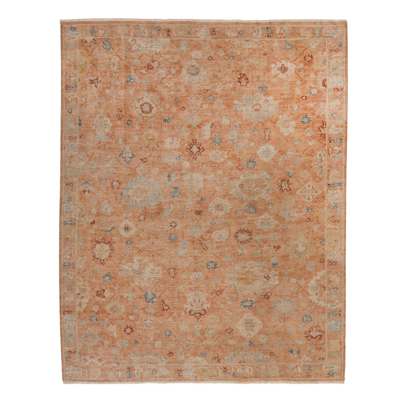 Rust Antique Revival Wool Silk Blend Rug