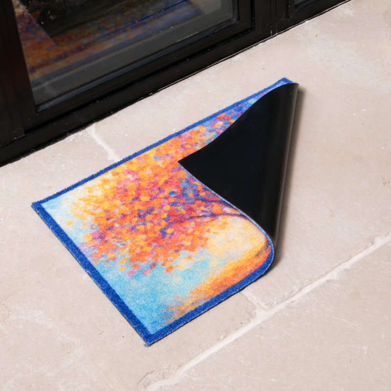 Non-Slip Floral Doormat, 60x40cm