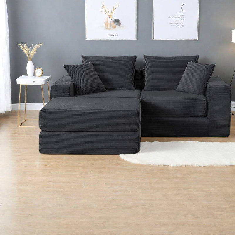 Canapés modulaires modernes en nuage, canapé modulaire en mousse gris foncé pour les salons